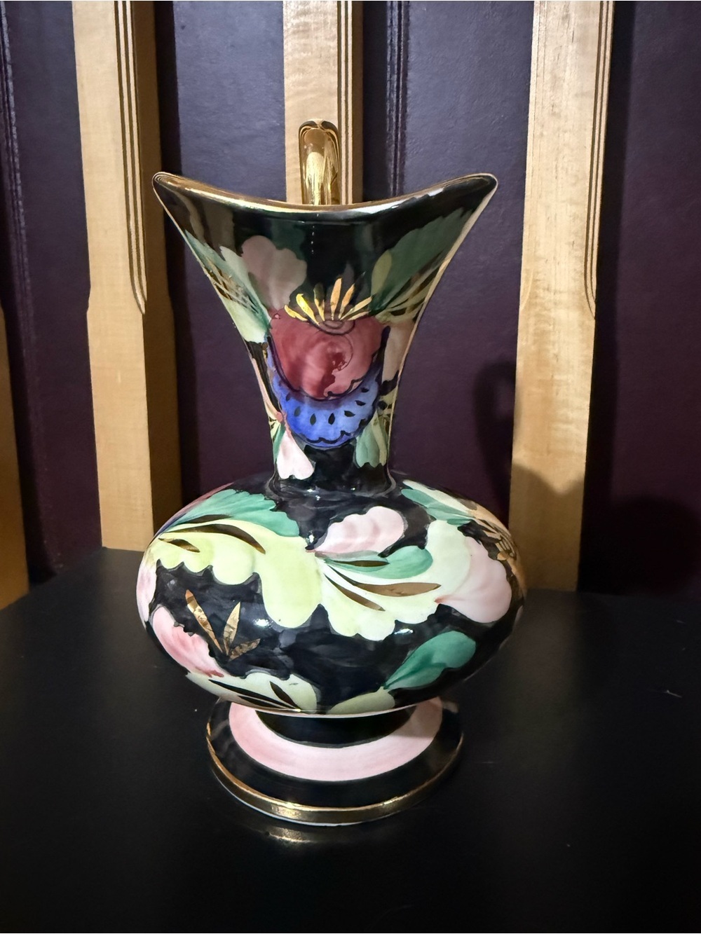 Hand-Painted Vintage Art Deco Belgium Ewer Pitcher C.M. Bergen - Picture 2 of 11